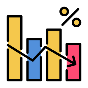 Decrease, Low Price, Percentage, Statistic, Decreasing icon