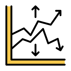 Fluctuation, Stock Market, Finance, Statistics, Progress  icon