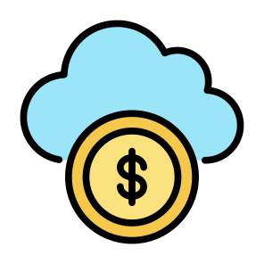 Cloud Money, Money, Cloud, Dollar, Coin, Business And Finance, Currency  icon