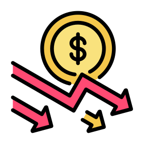 Crisis, Dollar, Financial, Economy, Loss, Stock Market, Recession icon