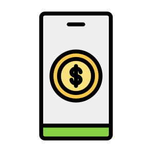 Digital Money, Smartphone, Dollar, Currency, Transaction, Banking, Online Payment icon