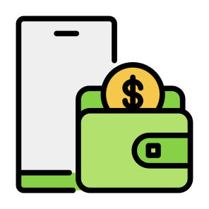 Digital Wallet, Smartphone, Dollar, Electronic, Billfold, Payment Method, Mobile Payment, Online Payment icon