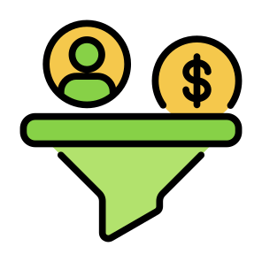 Filter, Money, Dollar, Coin, Funnel, User, Sort icon