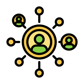 Network, Money, Connection, Buying, Coin, Pay, User, Process, Transaction  icon