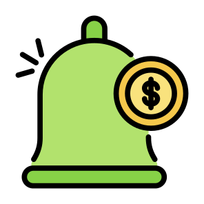 Payment Notification, Money, Dollar, Coin, Alarm, Currency, Payment, Notification icon