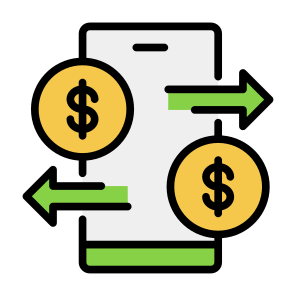 Transaction, Smartphone, Dollar, Electronic, Banking, Payment Method, Mobile Payment, Online Payment icon