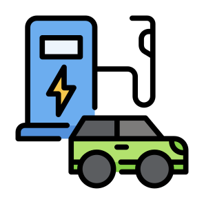 Electric Car, Charging, Charging Station, Green Energy, Car, Transportation, Technology, Ecology, Renewable Energy, Environment, Power icon