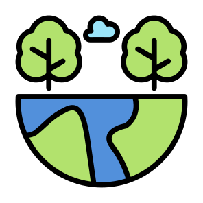 Green Earth, Forest, Sustainable, Nature, Tree, World, Planet Earth icon