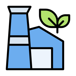 Green Factory, Eco Factory, Eco Industrial, Manufacturing, Ecology And Environment, Green Energy, Manufacture icon