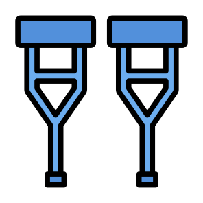 Crutches, Orthopedic, Injury, Diversity, Equipment    icon