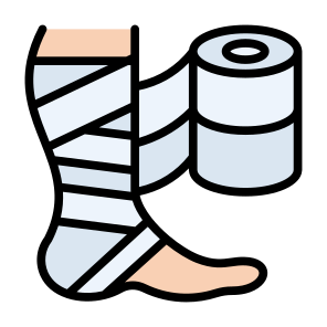 Injury, Bandage, Wound, Pain, Foot, Leg, Healthcare, Medical icon