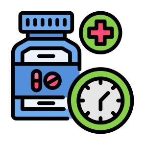 Medicine, Dose, Reminder, Treatment, Time  icon