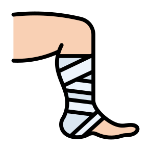 Orthopedics, Bandage, Orthopedics, Fracture, Healthcare, Medical, Foot, Leg  icon