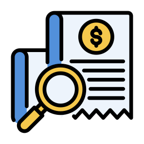 Bill, Analysis, Invoice, Investigation, Inspection icon