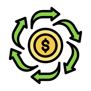 Cash Flow, Money, Flow, Circulation, Expense icon