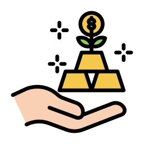 Return On Investment, Plant, Management, Gold, Growth icon