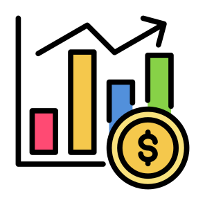 Trading, Money, Graph, Statistics, Growth icon