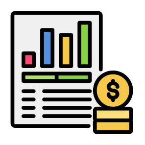 Balance Sheet, Sheet, Document, Statistics, Money icon