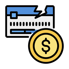 Broken, Money, Economy, Credit Card,  Failure  icon