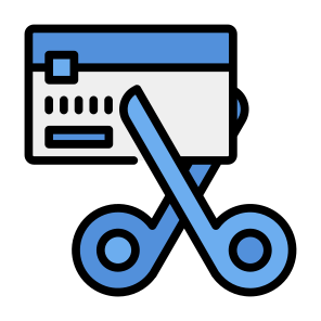 Card Scissor, Cutting, Scissors, Credit Card, Debit Card  icon