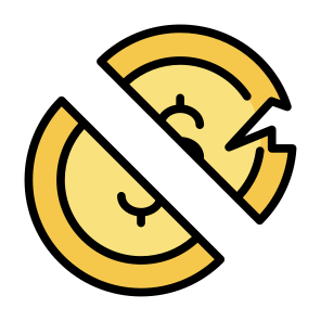 Collapse, Money, Bankruptcy, Economy Crisis, Broken icon