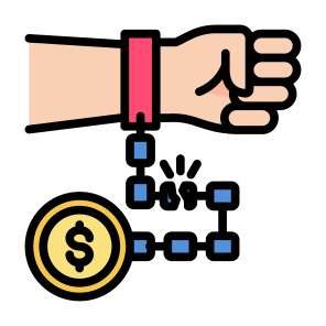 Debt, Dollar, Prisoner, Shackle, Chain icon