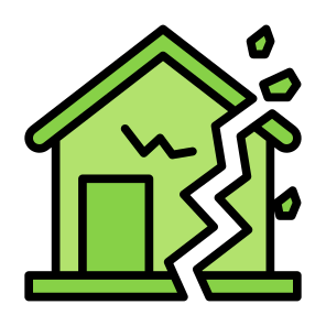 Destroy, Demolish, Home, Earthquake, Broken icon