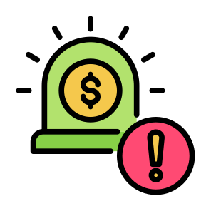 Emergency, Money, Exclamation Mark, Alert, Investment icon