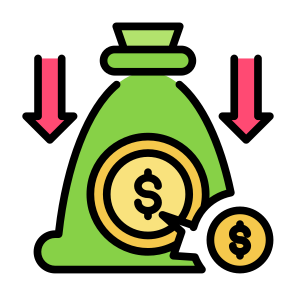 Loss, Money Bag, Dollar, Economy, Down Arrow icon