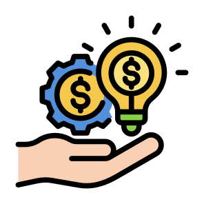 Financial Idea, Cost, Innovation, Finance, Management icon