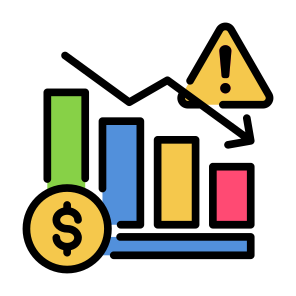Market Crash, Statistics, Warning, Recession, Economy Crisis  icon