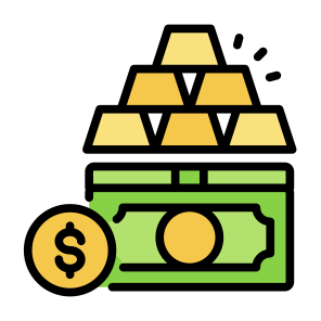 Wealth, Money Bag, Gold, Wealthy, Rich icon