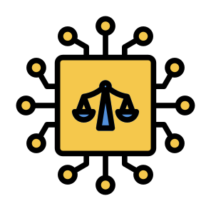 Ai Ethic, Ethical, Law, Balance, Chip, Technology icon