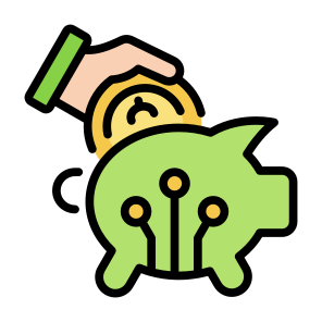 Digital Currency, Digital, Money, Saving, Save Money, Fintech    icon