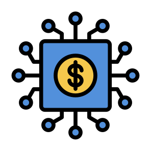 Financial Technology, Financial, Technology, System, Processor, Chip icon