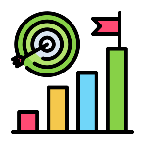 Objective, Marketing, Goal, Statistic, Business icon