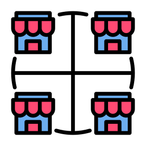 Segmentation, Market, Store, Segment  icon