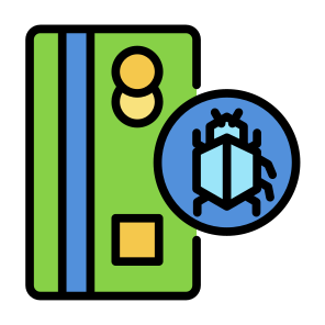 Bug, Debit Card, Credit Card, Payment Security, Security icon