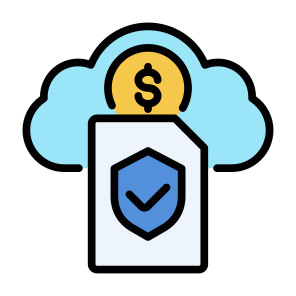 Cloud Data, Security, Money, Document, Cloud icon