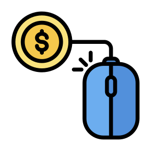 Pay Per Click, Online Payment, Computer Mouse, Money, Mouse icon