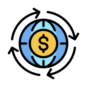 Circular Economy, Global Economy, Cash Flow, World Wide, Investment, Economy  icon