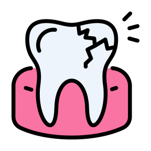 Broken Tooth, Tooth, Decayed, Dental Care, Damage, Broken  icon