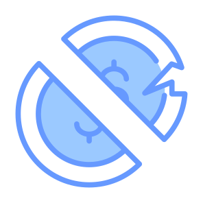 Collapse, Money, Bankruptcy, Economy Crisis, Broken icon