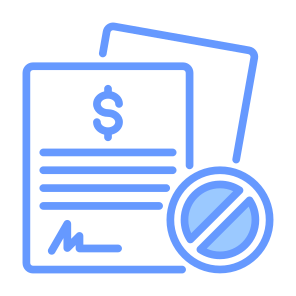 Contract, Document, Declined, Loan, Liquidation icon