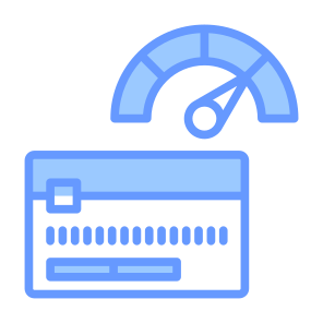 Credit Score, Speedometer, Credit Card, Score, Performance icon