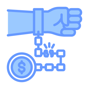 Debt, Dollar, Prisoner, Shackle, Chain icon