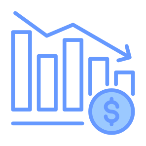 Downfall, Decline, Decrease, Fall, Statistic  icon