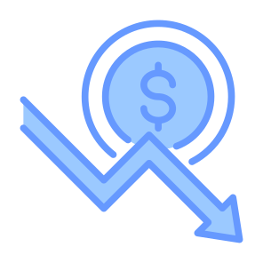 Failure, Bankruptcy, Recession, Decrease, Down Arrow icon
