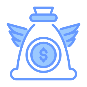 Financial Freedom, Cash, Wings, Money Bag, Angel Investor icon