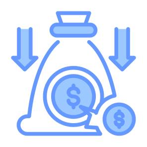 Loss, Money Bag, Dollar, Economy, Down Arrow icon